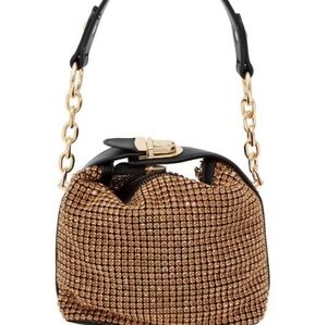 Caleesa Gold Rhinestones Bling Crossbody Bag